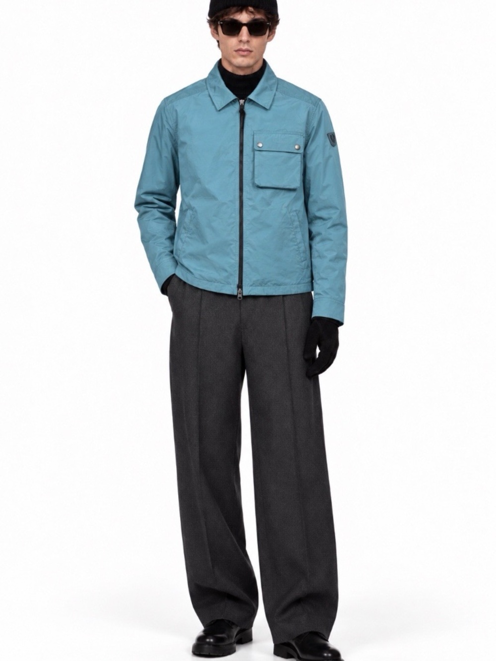 Belstaff Jacket Wayfare Shell Overshirt Faded Teal Men's Size L NWT